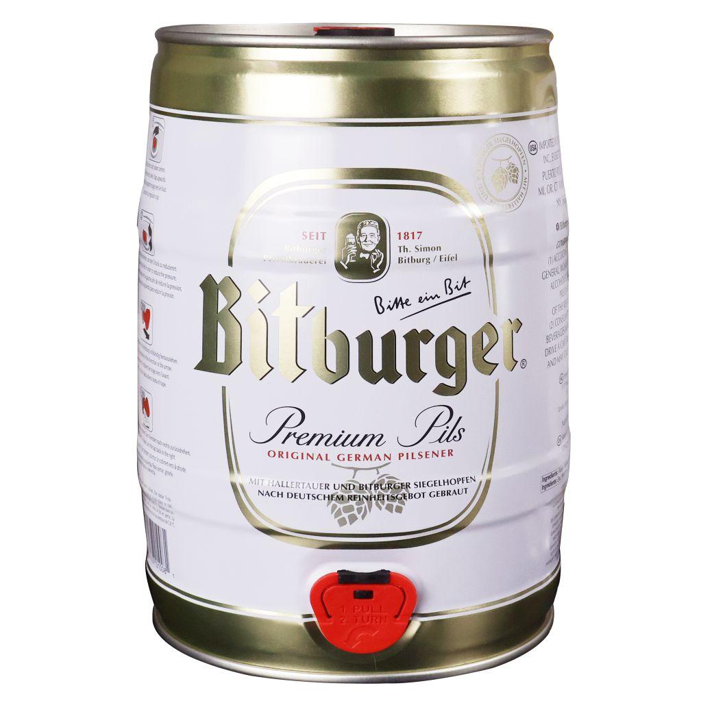 Bom 5L Bitburger Premium Pils - bia Đức nhập khẩu chính hãng