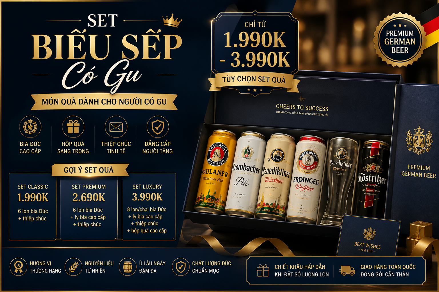 Set Biếu Sếp Có Gu - bia Đức nhập khẩu
