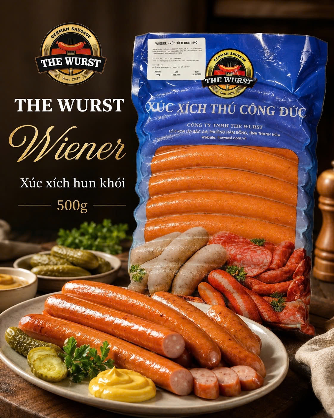 Xúc xích hun khói WIENER 500G